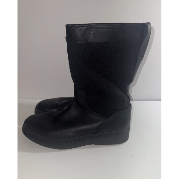 Cole Haan Black Leather Waterproof Quilted Winter Boots Women 8.5B EUC CHARITY - Picture 2 of 7